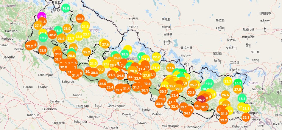 आजको मौसमः देशका ठाउँ ठाउँमा मध्यम र भारी खालकाे बर्षा हुने