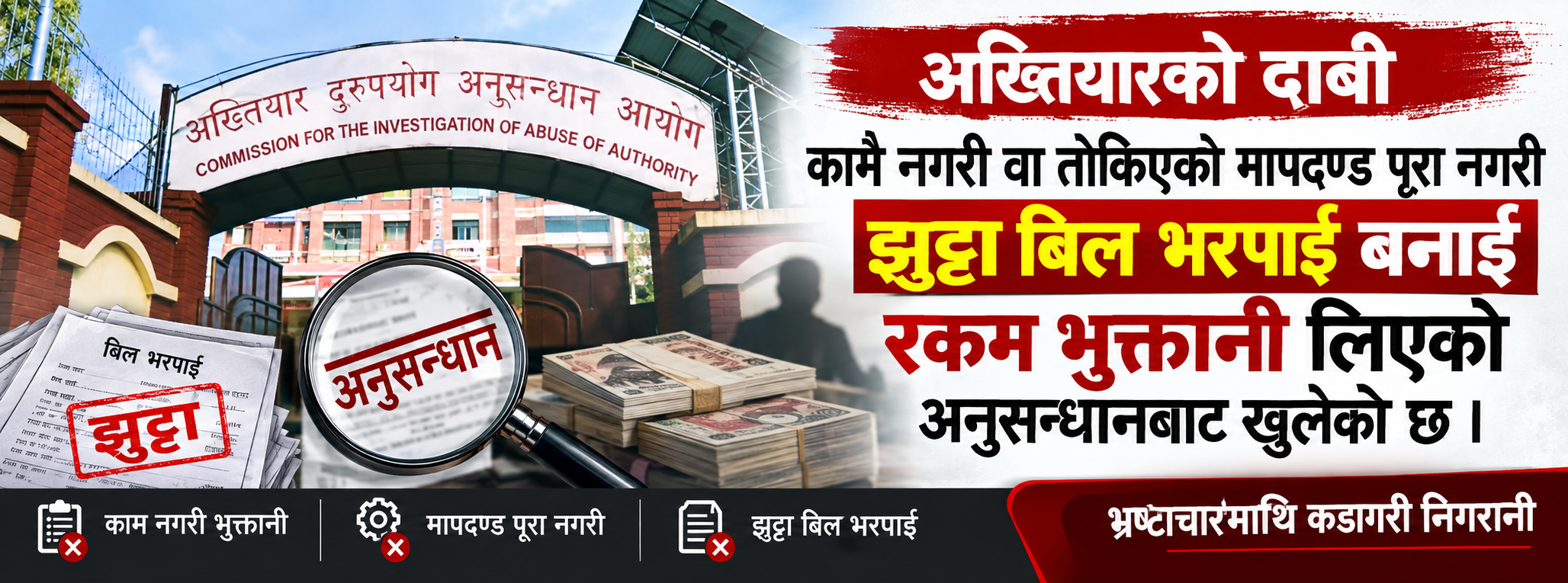 तत्कालीन प्रमुख प्रशासकीय अधिकृतसहित ४ जनाविरूद्ध भ्रष्टाचार मुद्दा दायर